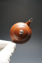 Load image into Gallery viewer, Repaired Silver Rim Zhuni Dahongpao Shuiping Yixing Teapot 朱泥大红袍包银小水平 105ml