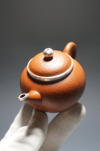 Load image into Gallery viewer, Repaired Silver Rim Zhuni Dahongpao Shuiping Yixing Teapot 朱泥大红袍包银小水平 105ml