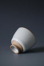 Load image into Gallery viewer, 65ml Shan Kilns Dripping Moon White Ruyao Teacup 善窑汝窑月白流釉杯