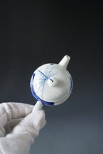Load image into Gallery viewer, Qinghua Spider and Banana Leaf Jingdezhen Fine Porcelain Teapot by Master KuangShi 青花匡石蛛网芭蕉高仕壶 110ml