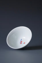 Load image into Gallery viewer, 60ml Qinghua Watermelon and Fan Porcelain Teacup by KuangShi 青花匡石手绘消暑枇杷杯