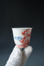 Load image into Gallery viewer, 85ml Qinghua Bird and Rock Porcelain Teacup by KuangShi 青花匡石鸟石迎春杯