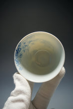 Load image into Gallery viewer, 90ml Qinghua Plum Blossoms Porcelain Teacup by KuangShi 青花匡石梅花清影杯
