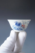 Load image into Gallery viewer, 60ml Qinghua Birds Jingdezhen Porcelain Teacup by KuangShi 青花匡石手绘花鸟早春杯