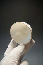Load image into Gallery viewer, Tianbai Porcelain Big Chicken Egg Teacup with Wide Base and Gold Stamp 80ml
