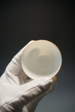 Load image into Gallery viewer, Tianbai Porcelain Big Chicken Egg Teacup with Wide Base and Gold Stamp 80ml