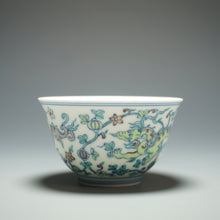Load image into Gallery viewer, Doucai Double Dragon Jingdezhen Porcelain Teacup 斗彩双龙杯 125ml