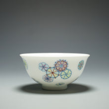 Load image into Gallery viewer, Wood Fired Doucai Hydrangea Jingdezhen Porcelain Teacup 柴窑斗彩绣球花杯 110ml