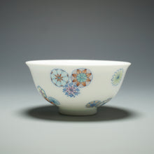 Load image into Gallery viewer, Wood Fired Doucai Hydrangea Jingdezhen Porcelain Teacup 柴窑斗彩绣球花杯 110ml