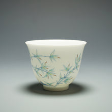 Load image into Gallery viewer, Wood Fired Doucai Bamboo and Stone Jingdezhen Porcelain Teacup 柴窑斗彩石竹杯 90ml