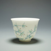 Load image into Gallery viewer, Wood Fired Doucai Bamboo and Stone Jingdezhen Porcelain Teacup 柴窑斗彩石竹杯 90ml