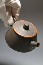 Load image into Gallery viewer, 150ml Pinggai Shipiao Dark Grey Nixing Teapot by Li Wenxin 李文新坭兴平盖石瓢 (深)