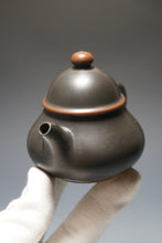 Load image into Gallery viewer, 115ml Dark Grey Puffy Lid Pear Nixing Teapot by Li Wenxin 李文新泥兴梨形 (深)