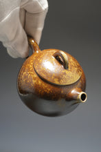 Load image into Gallery viewer, Wood Fired Ringlid Xishi Nixing Teapot No.2 by Li Wenxin 李文新柴烧坭兴壶 135ml