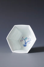 Load image into Gallery viewer, Wood Fired Doucai Hexagon Swallow Jingdezhen Porcelain Teacup 柴窑斗彩六角燕子杯 110ml