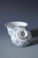Load image into Gallery viewer, Wood Fired Doucai Eight Immortals Jingdezhen Porcelain Gaiwan & Saucer Set 柴窑斗彩暗八仙盖碗