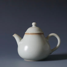 Load image into Gallery viewer, 130ml Pear Moon White Ruyao Teapot by Shan Kilns 善窑月白汝窑梨形