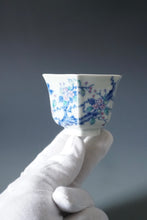 Load image into Gallery viewer, Wood Fired Doucai Hexagon Swallow Jingdezhen Porcelain Teacup 柴窑斗彩六角燕子杯 110ml