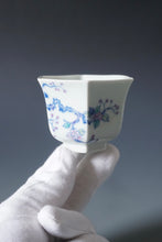 Load image into Gallery viewer, Wood Fired Doucai Hexagon Swallow Jingdezhen Porcelain Teacup 柴窑斗彩六角燕子杯 110ml