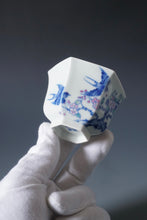 Load image into Gallery viewer, Wood Fired Doucai Hexagon Swallow Jingdezhen Porcelain Teacup 柴窑斗彩六角燕子杯 110ml