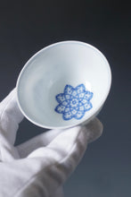 Load image into Gallery viewer, Wood Fired Doucai Flower Buds Jingdezhen Porcelain Teacup 柴窑斗彩花苞纹样杯 100ml