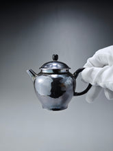 Load image into Gallery viewer, 999 Pure Silver Handmade Lianzi Hammered Teapot 全手工纯银999莲子银壶 130ml