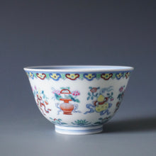 Load image into Gallery viewer, Wood Fired Doucai Eight Immortals Jingdezhen Porcelain Teacup 柴窑斗彩八仙杯 125ml