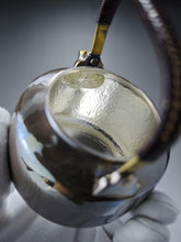 Load image into Gallery viewer, 999 Pure Silver Handmade Loop-Handled Teapot with Gold Plated Spout 紫皮提梁壶 185ml
