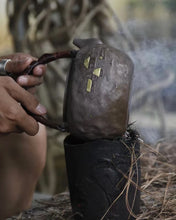 Load image into Gallery viewer, 999 Pure Silver Wabi Sabi Meteorite Series with Gold Plating by Master Hong JinHong 全手工纯银999洪金鸿制大师银侧把壶 175ml