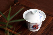Load image into Gallery viewer, Qinghua Youlihong Jingdezhen Porcelain Gaiwan with Bamboo Motif 青花釉里红盖碗