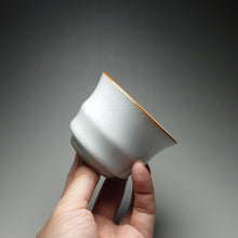 Load image into Gallery viewer, 100ml Moon White Ruyao Bamboo Shape Teacup, 月白汝窑茶杯
