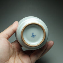Load image into Gallery viewer, 100ml Moon White Ruyao Bamboo Shape Teacup, 月白汝窑茶杯