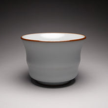 Load image into Gallery viewer, 100ml Moon White Ruyao Bamboo Shape Teacup, 月白汝窑茶杯