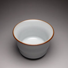 Load image into Gallery viewer, 100ml Moon White Ruyao Bamboo Shape Teacup, 月白汝窑茶杯