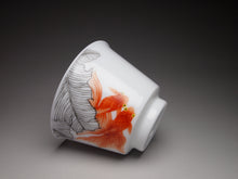 Load image into Gallery viewer, Fencai Goldfish Tianbai Porcelain Teacup 金鱼杯