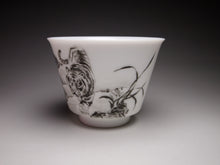 Load image into Gallery viewer, Mocai Tiger Tianbai Porcelain Teacup 墨彩老虎杯