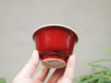 Load image into Gallery viewer, 110ml Fanggu Technique Cat, Jihong and Qinghua Porcelain Teacup 青花霁红杯