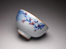 Load image into Gallery viewer, 120ml Qinghua Peach Blossoms Moon White Ruyao Teacup, 青花月白汝窑茶杯
