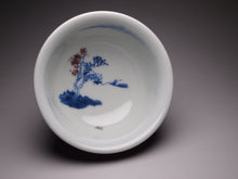 Load image into Gallery viewer, 120ml Fanggu Technique On the Lake, Jihong and Qinghua Porcelain Teacup 青花霁红杯