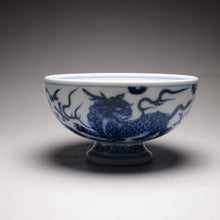 Load image into Gallery viewer, Qinghua Xiezhi High-Base Jingdezhen Porcelain Teacup, 青花高足宽口杯(獬豸)