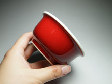 Load image into Gallery viewer, 120ml Fanggu Technique Kitten, Jihong and Qinghua Porcelain Teacup 青花霁红杯