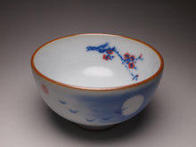 Load image into Gallery viewer, 120ml Qinghua Peach Blossoms Moon White Ruyao Teacup, 青花月白汝窑茶杯