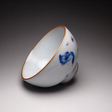 Load image into Gallery viewer, 120ml Qinghua Duck in the Water Moon White Ruyao Teacup, 青花月白汝窑茶杯