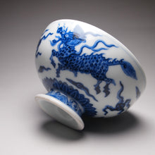 Load image into Gallery viewer, Qinghua Kirin High-Base Jingdezhen Porcelain Teacup, 青花高足宽口杯(麒麟)