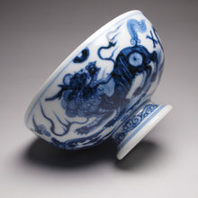 Load image into Gallery viewer, Qinghua Xiezhi High-Base Jingdezhen Porcelain Teacup, 青花高足宽口杯(獬豸)