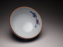 Load image into Gallery viewer, 120ml Qinghua Peach Blossoms Moon White Ruyao Teacup, 青花月白汝窑茶杯