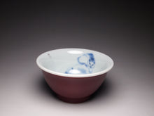 Load image into Gallery viewer, 125ml Fanggu Jihong and Qinghua Cat Porcelain Teacup 青花霁红杯