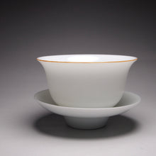 Load image into Gallery viewer, 110ml Classic Jingdezhen Porcelain Gaiwan with Brown Rim 甜白小福圆盖碗