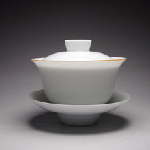 Load image into Gallery viewer, 110ml Classic Jingdezhen Porcelain Gaiwan with Brown Rim 甜白小福圆盖碗