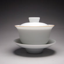 Load image into Gallery viewer, 110ml Classic Jingdezhen Porcelain Gaiwan with Brown Rim 甜白小福圆盖碗
